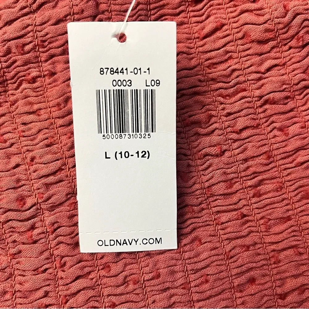 NWT Old Navy Girls Textured Clip-Dot Flutter-Sleeve Fit & Flare Dress Lge 10-12